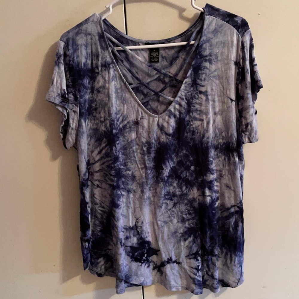 Blue Tie Dye Top